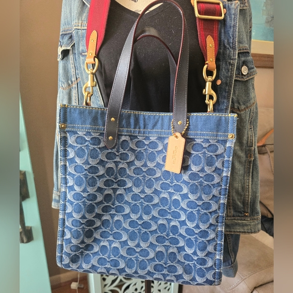 Coach Monogram Denim Tote - Picture 2 of 11